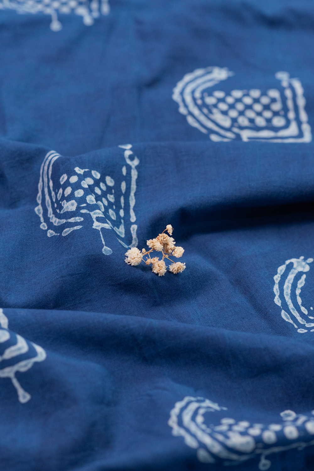 Indigo Dabu Cotton Fabric Design - 4