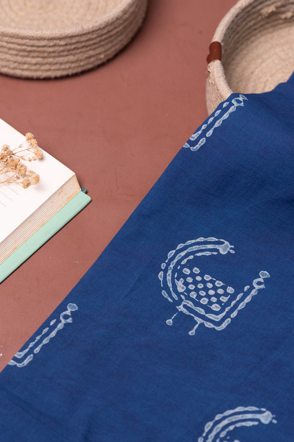 Indigo Dabu Cotton Fabric Design - 4