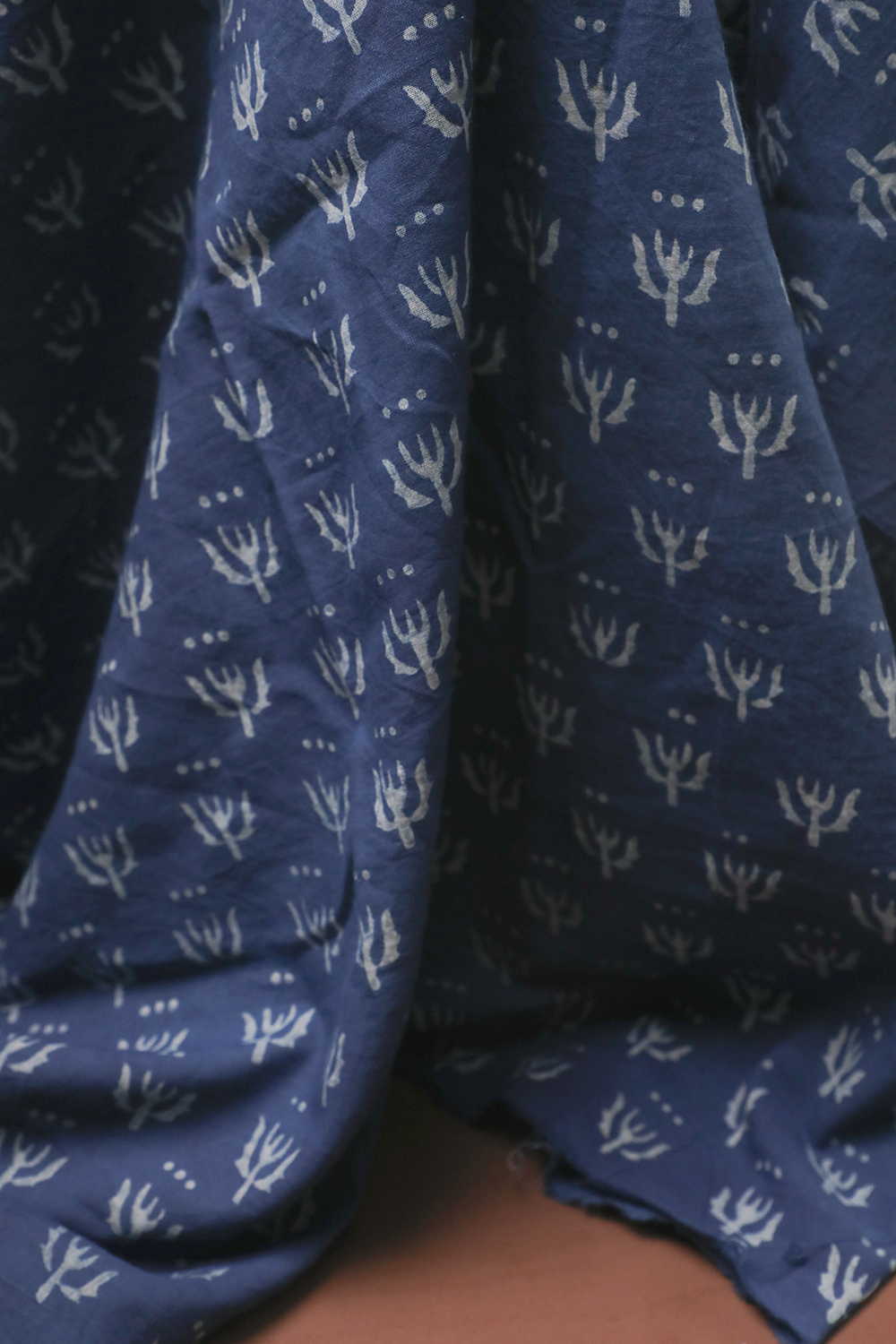 Indigo Dabu Cotton Fabric Design - 3