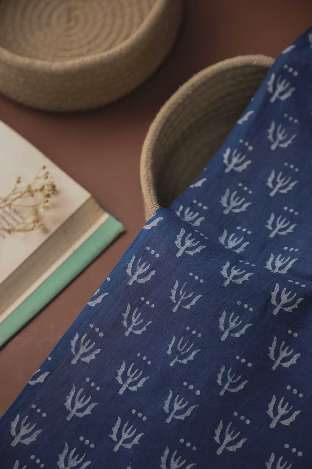 Indigo Dabu Cotton Fabric Design - 3