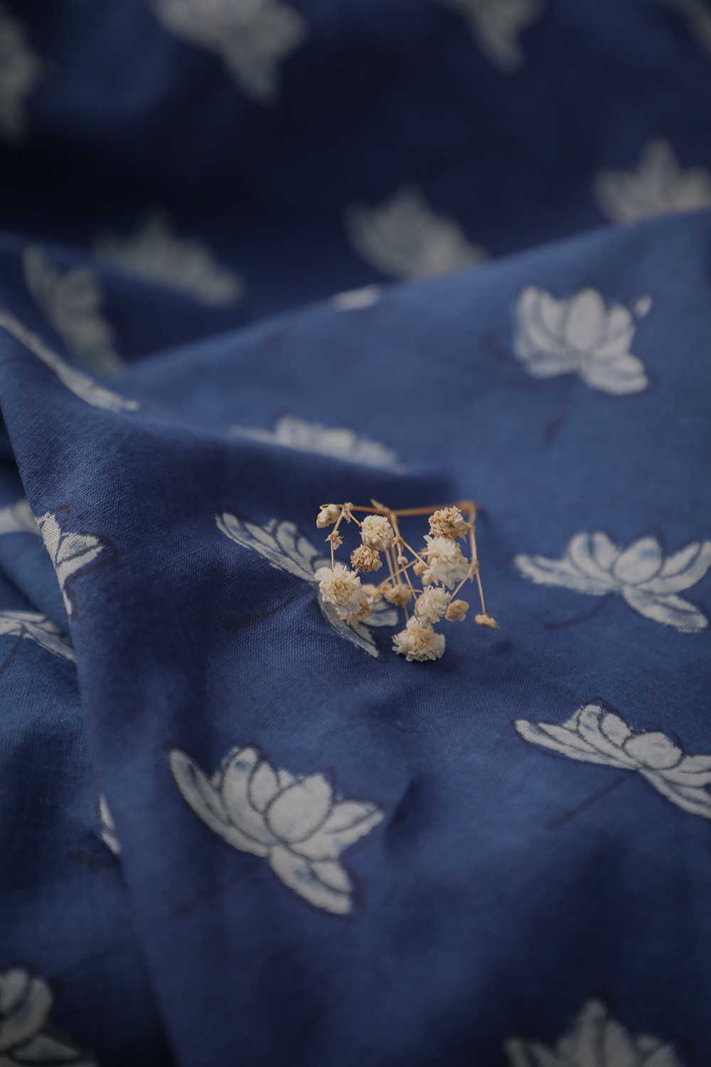 Indigo Lotus Dabu Cotton Fabric