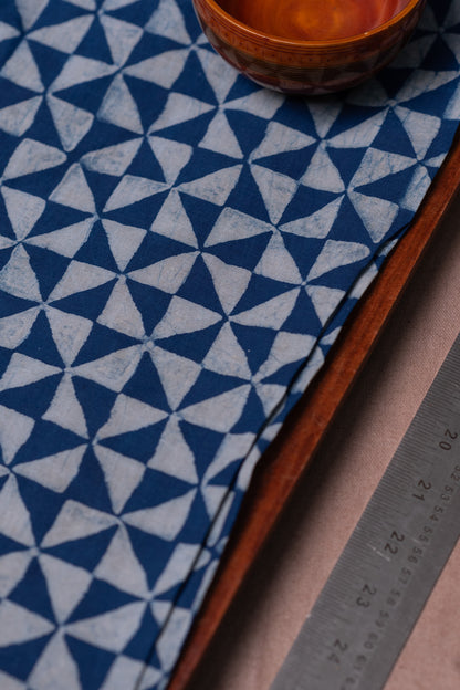 Indigo Dabu Cotton Fabric Design - 1