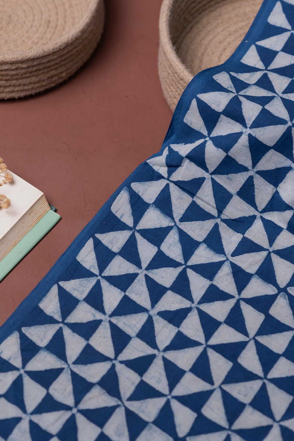 Indigo Dabu Cotton Fabric Design - 1