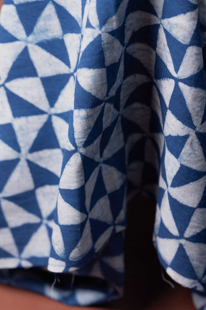 Indigo Dabu Cotton Fabric Design - 1