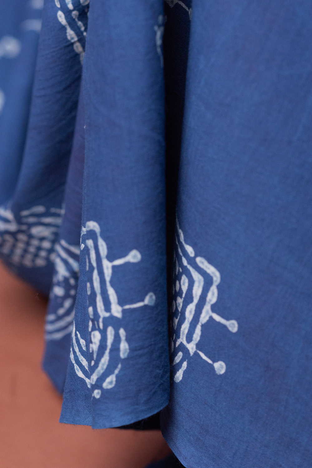 Indigo Dabu Cotton Fabric Design - 4