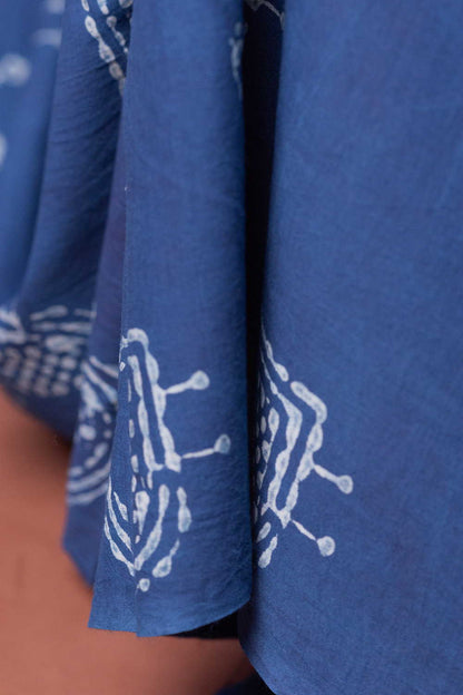 Indigo Dabu Cotton Fabric Design - 4