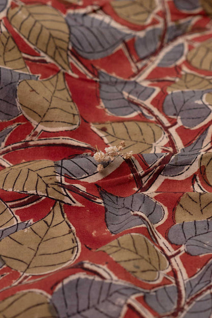 Printed Kalamkari Cotton Fabric Design - 4