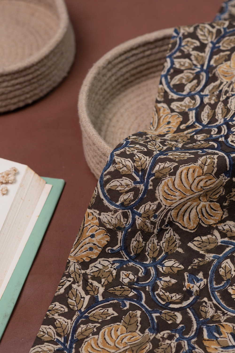 Printed Kalamkari Cotton Fabric Design - 1