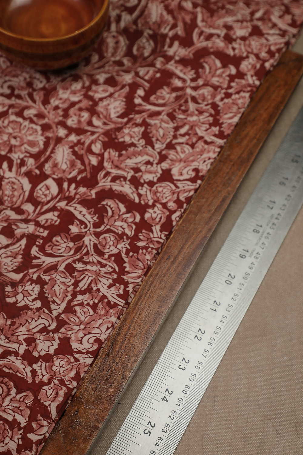 Maroon - Petal Dust Printed kalamkari Cotton Fabric