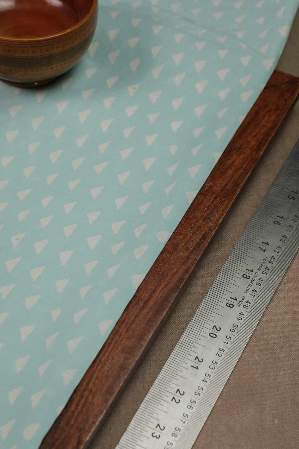 Mint Green - Triangles Sanganeri Cotton Fabric