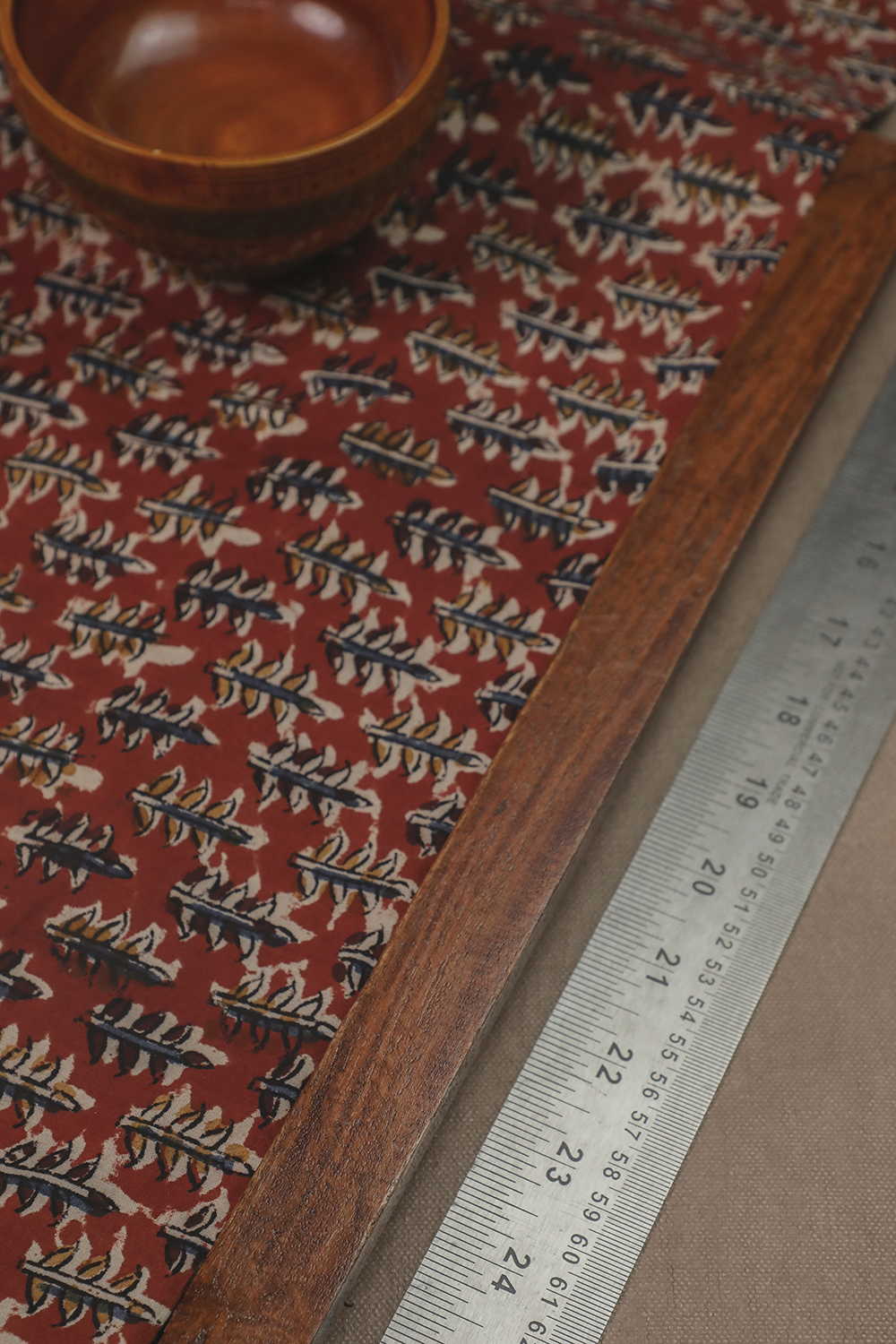 Red with Florets Printed kalamkari Cotton Fabric