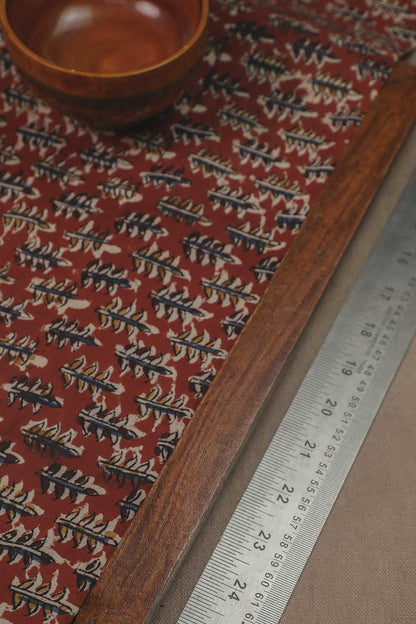 Red with Florets Printed kalamkari Cotton Fabric