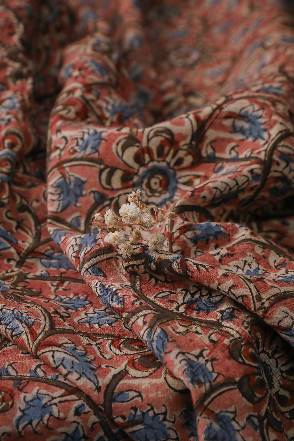 Bloom Reverie Printed kalamkari Cotton Fabric
