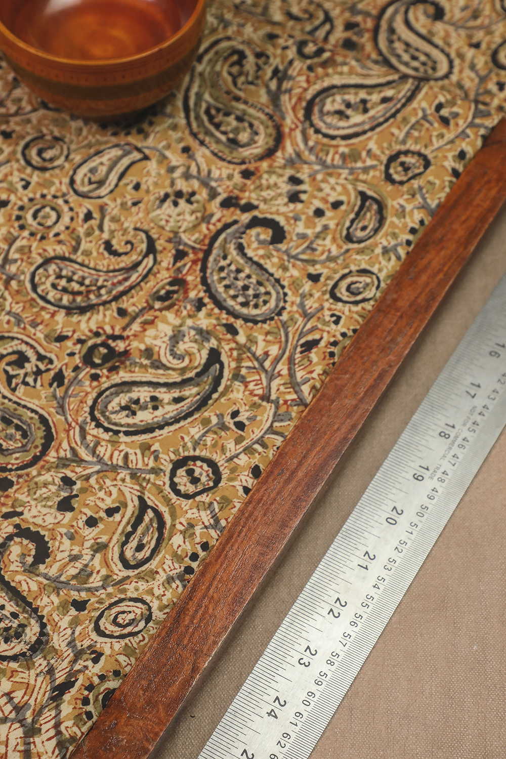 Yellow - Sandstone Paisley Printed kalamkari Cotton Fabric