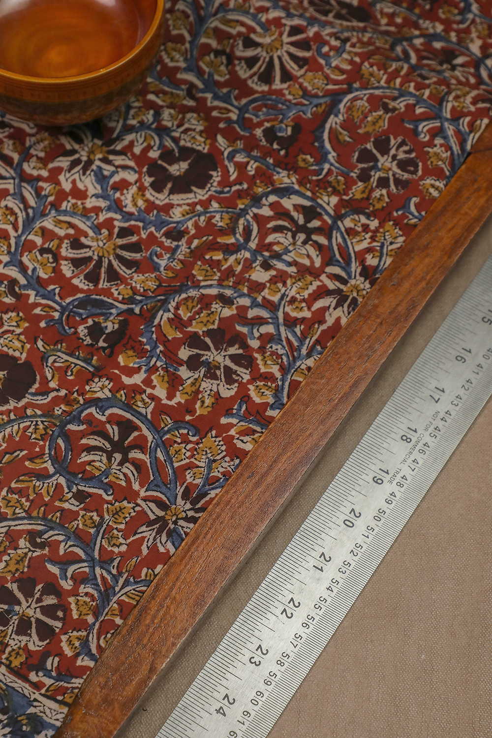 Rust Garden Blooms Printed kalamkari Cotton Fabric