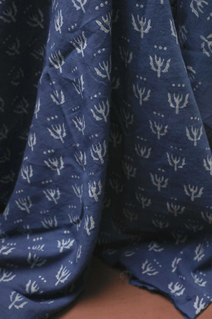 Indigo Dabu Cotton Fabric Design - 3