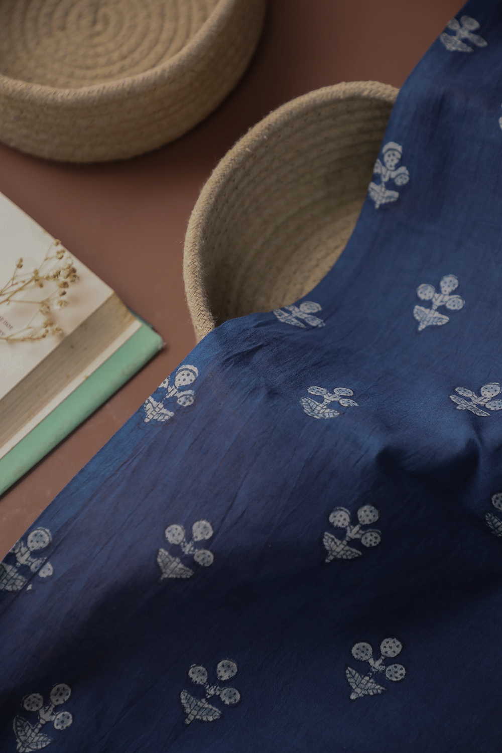 Indigo - Butta Dabu Cotton Fabric