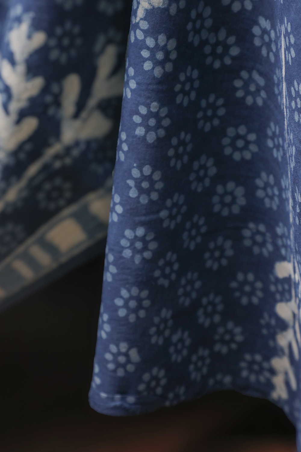 Indigo with Patterns Dabu Cotton Fabric