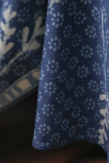 Indigo with Patterns Dabu Cotton Fabric